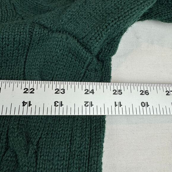 Vintage Y2K Polo Ralph Lauren Green Cable Knit Sweater XXL - Picture 4 of 5